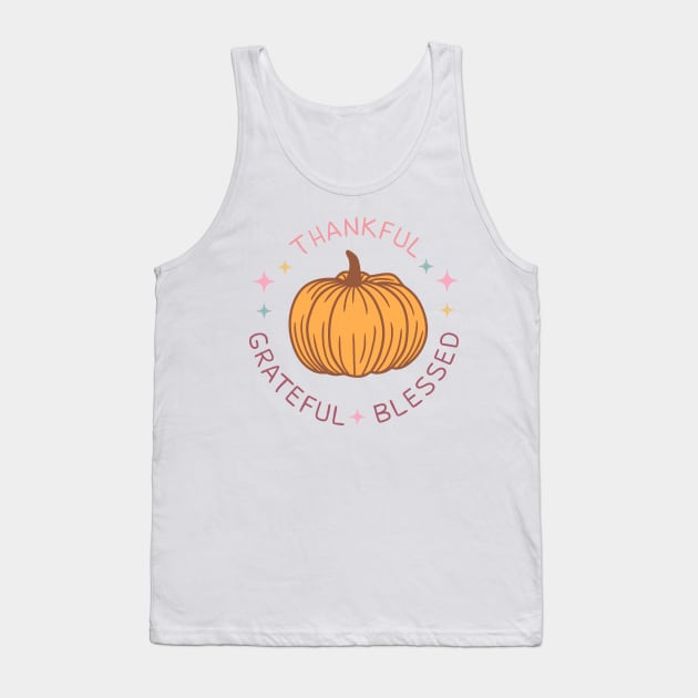 Thankful Grateful BLESSED Tank Top by Iuliana